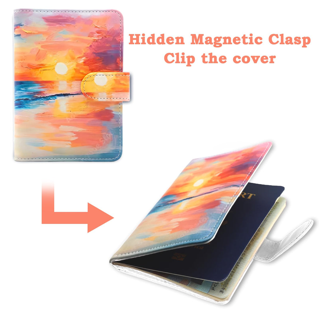 Passport Holder for Travel, RFID Passport Cover Wallet for Women Men, Leather Passport Book Card Holder Case for International Travel Must Haves Accessories, Cruise Ship Essentials Gifts