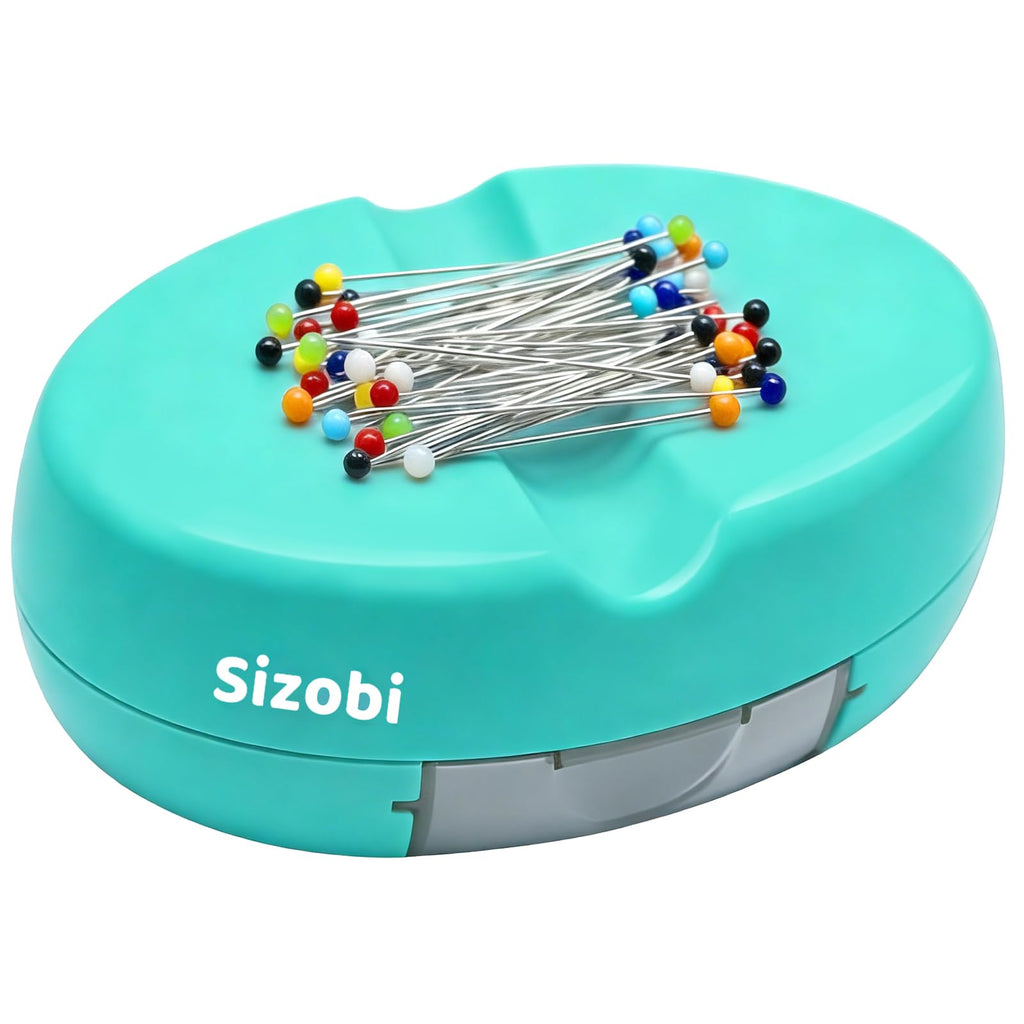 Sizobi Magnetic Pin Holder with 100 Pcs Pins, Sewing Supplies Organizer