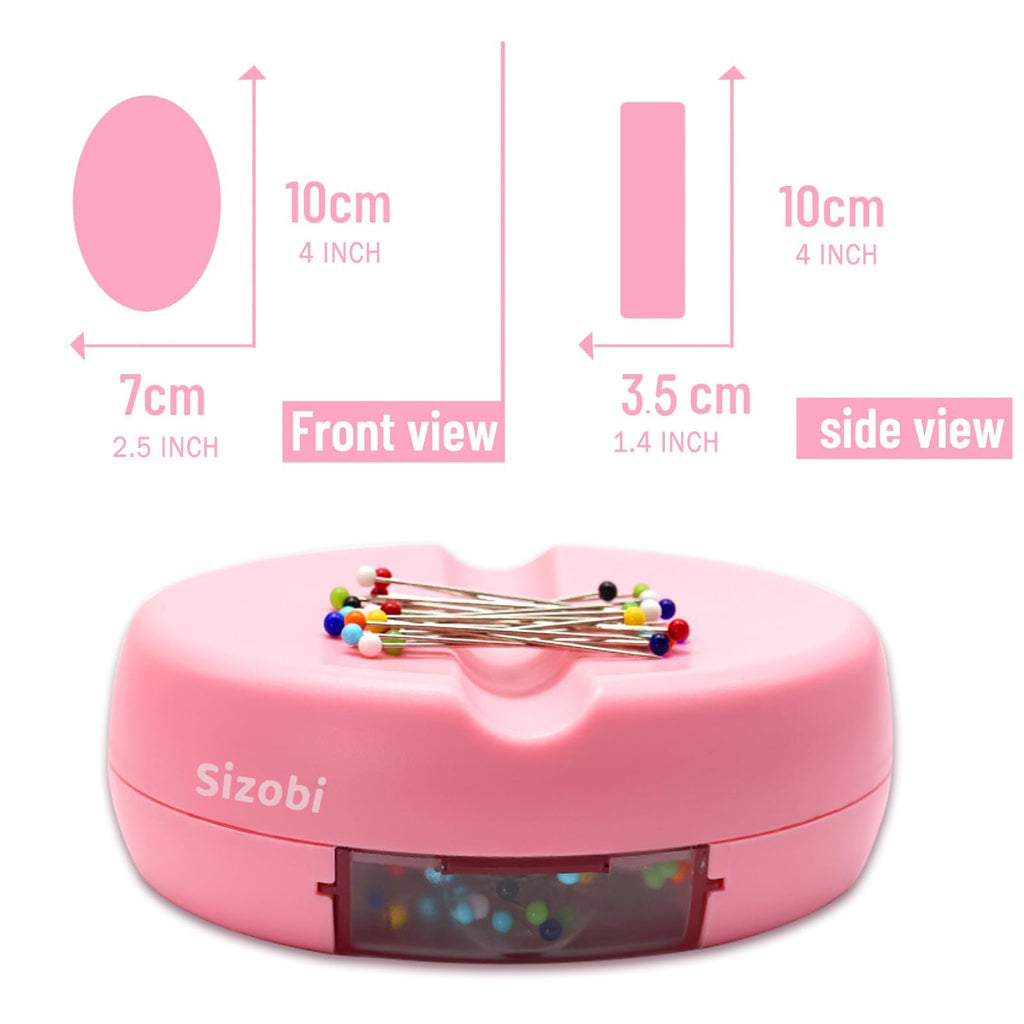 Sizobi Magnetic Pin Holder Cushions with 100 Pcs Ball Head Straight Pins