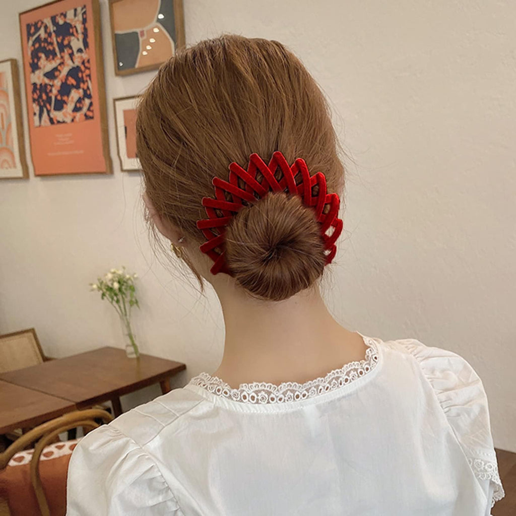 4pcs Ponytail Holder, Bird Nest Magic Hair Clip, Hair Accessories for Women