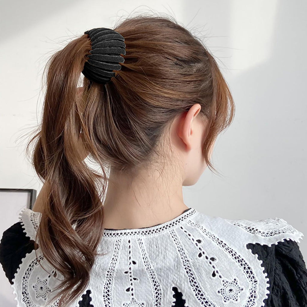 Bird Nest Magic Hair Clip, Hair Bun Maker，4 pcs Black