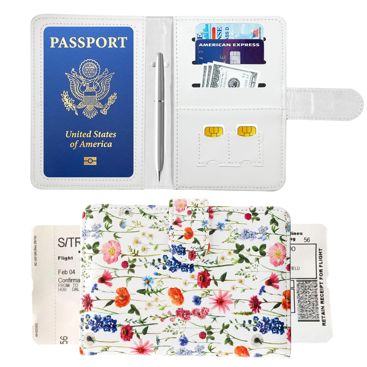 Passport Holder for Travel, RFID Passport Cover Wallet for Women Men, Leather Passport Book Card Holder Case for International Travel Must Haves Accessories, Cruise Ship Essentials Gifts