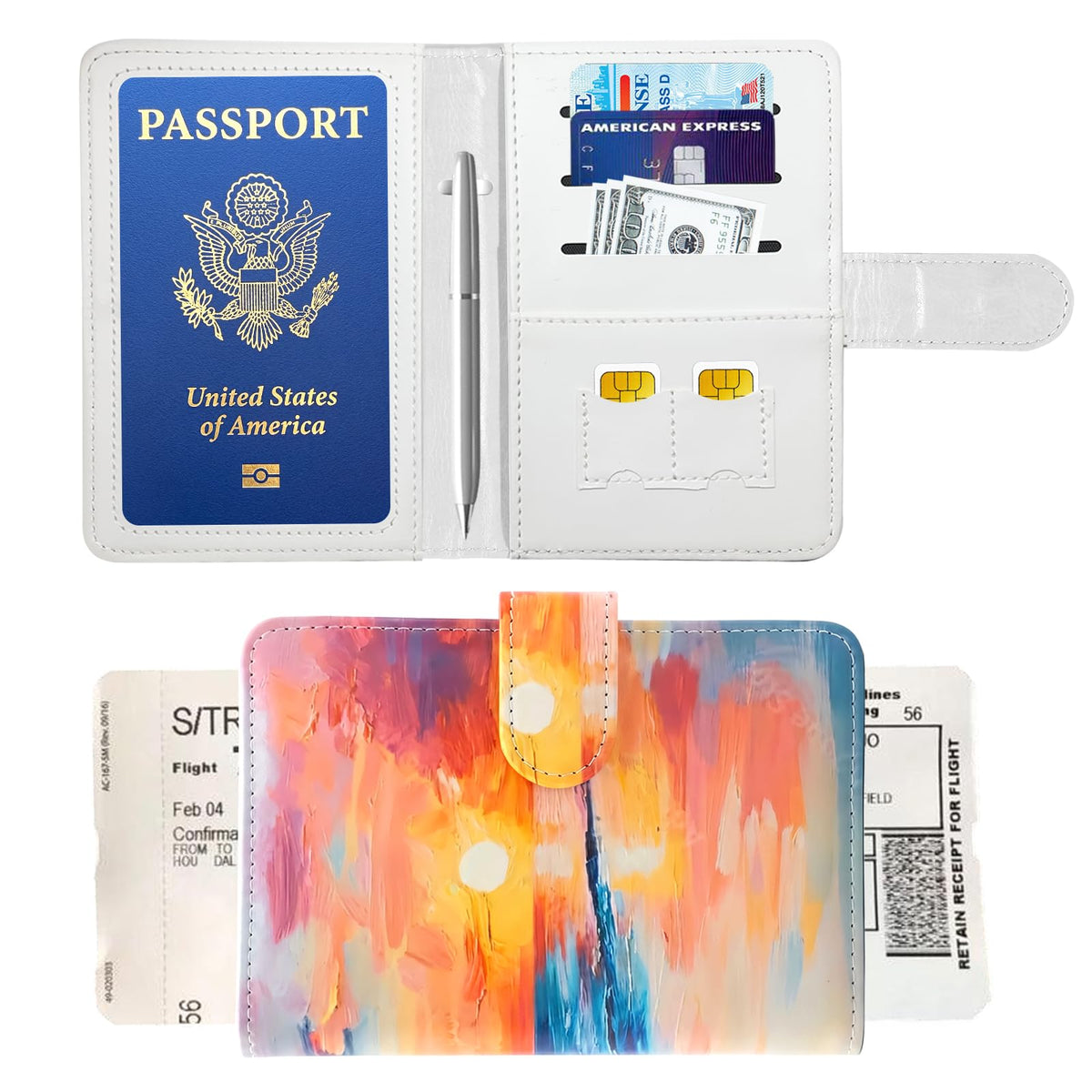 Passport Holder for Travel, RFID Passport Cover Wallet for Women Men, Leather Passport Book Card Holder Case for International Travel Must Haves Accessories, Cruise Ship Essentials Gifts