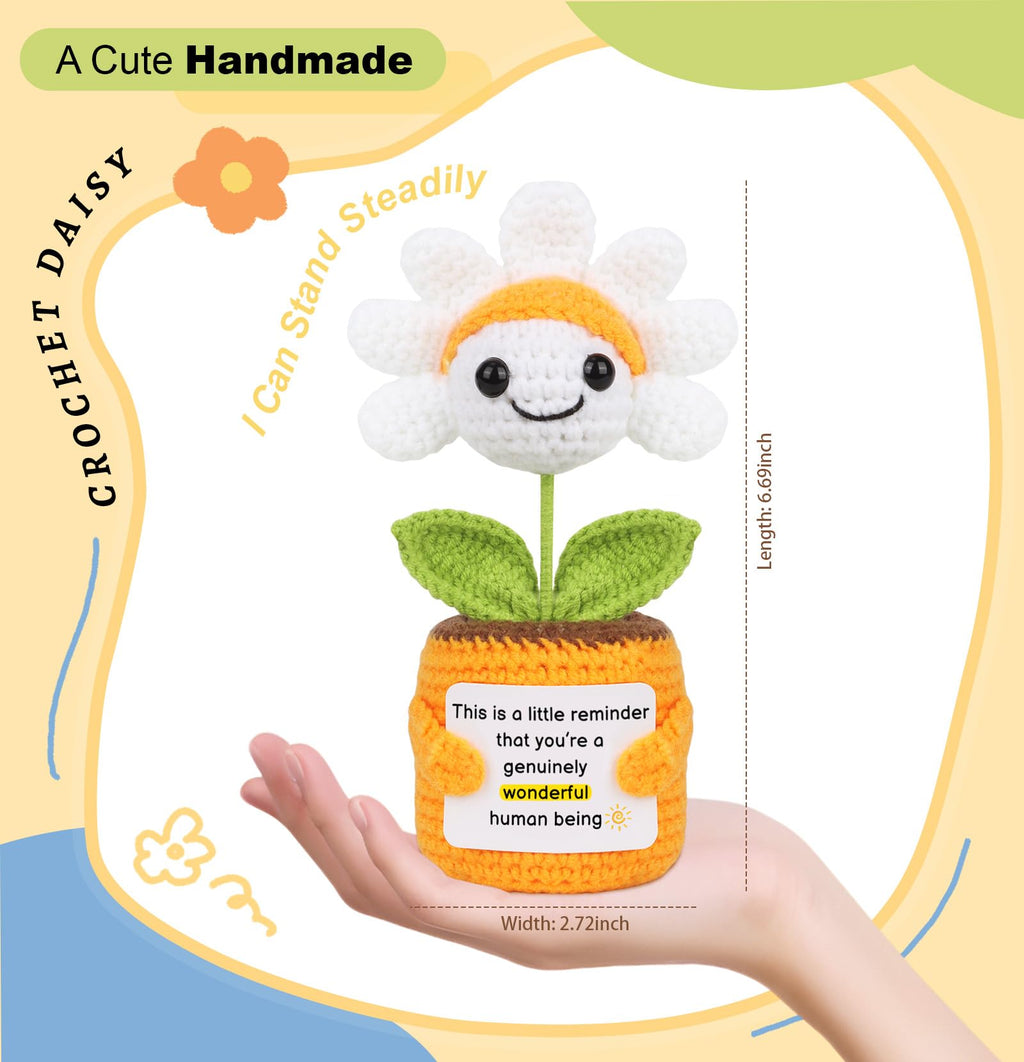 Sizobi Positive Crochet Coworkers Gifts, Handmade Emotional Support Flowers
