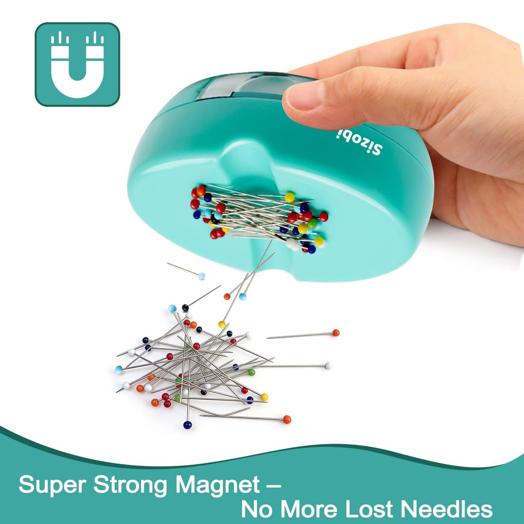 Sizobi Magnetic Pin Holder with 100 Pcs Pins, Sewing Supplies Organizer