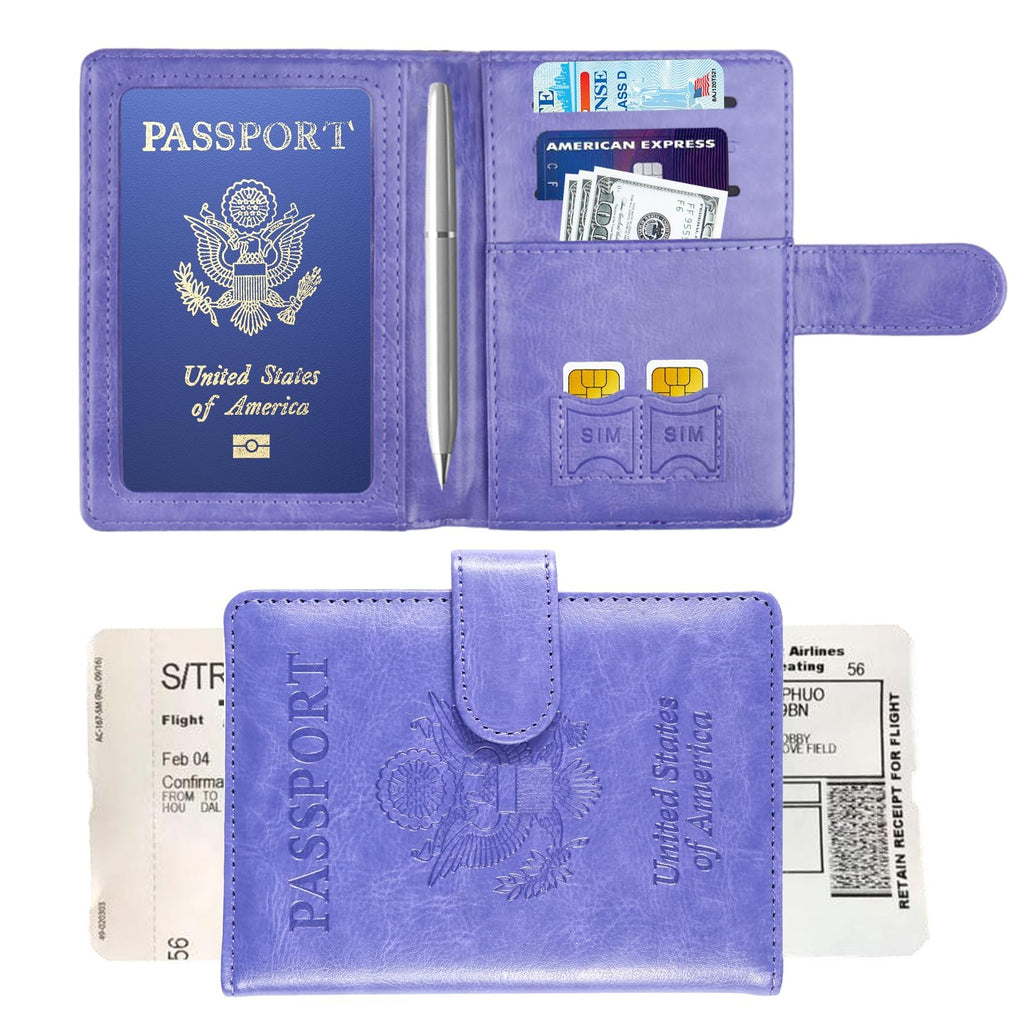 Sizobi Passport Holder for Travel, RFID Passport Cover Wallet for Women Men