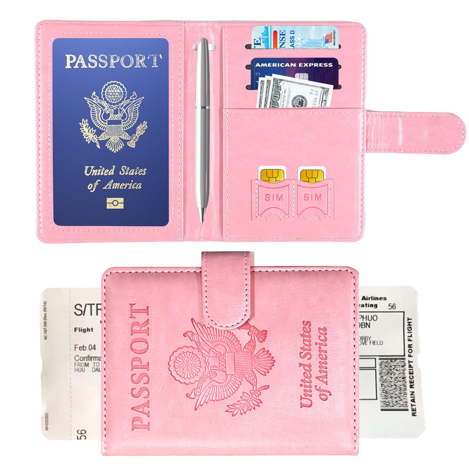 Sizobi Passport Holder for Travel, RFID Passport Cover Wallet for Women Men