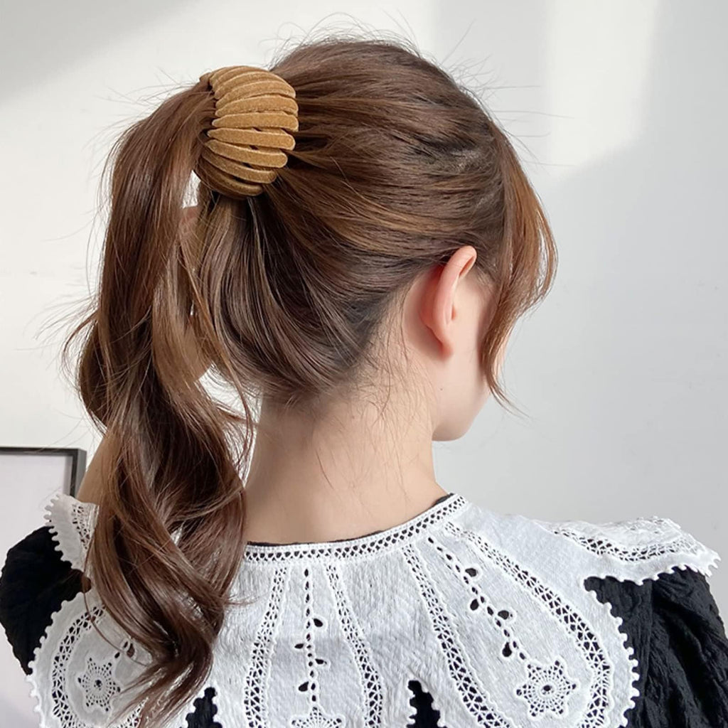 4pcs Ponytail Holder, Bird Nest Magic Hair Clip, Hair Accessories for Women