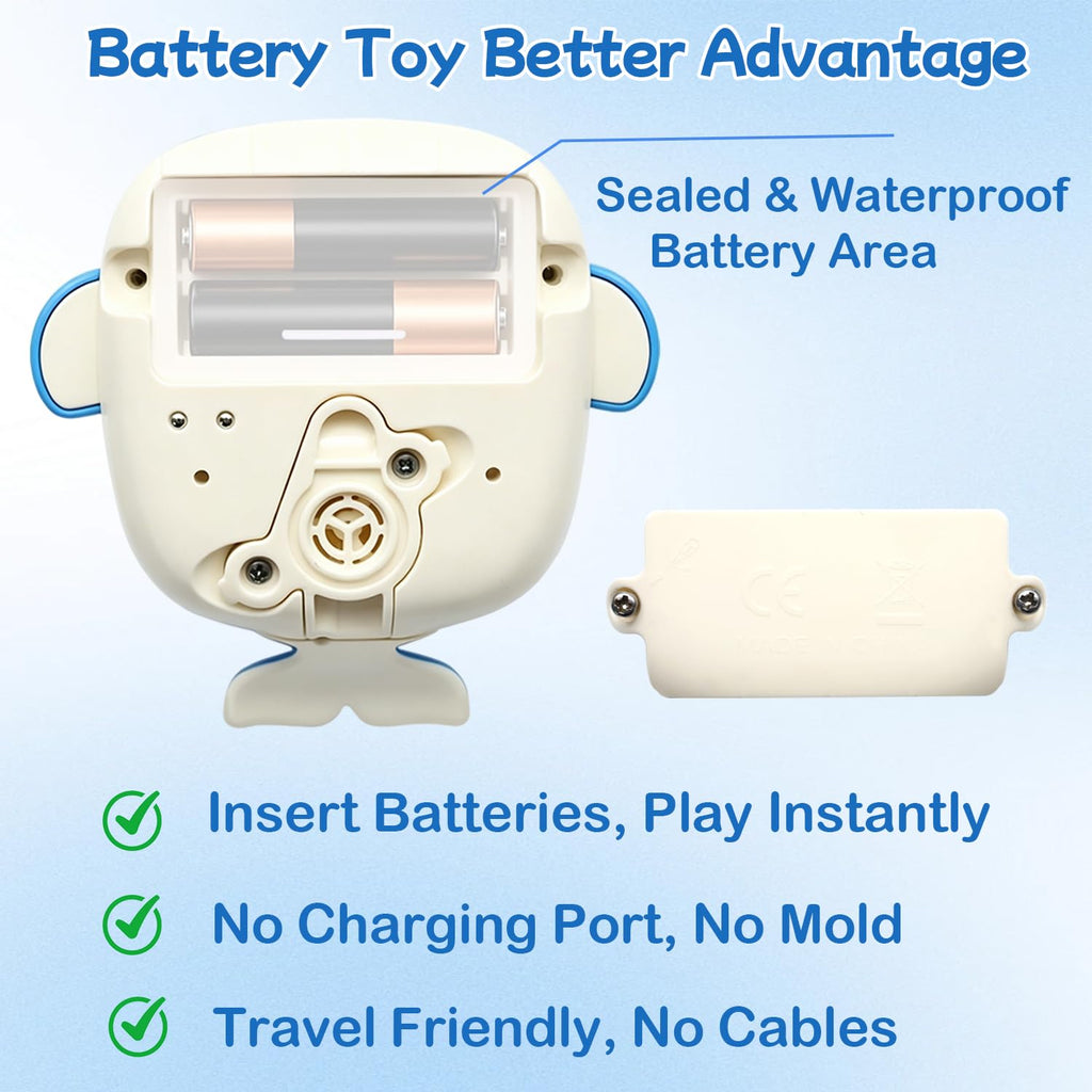 Sizobi Whale Bath Sprinkler for Kids Ages 1-3, Baby Bath Toy for Infants