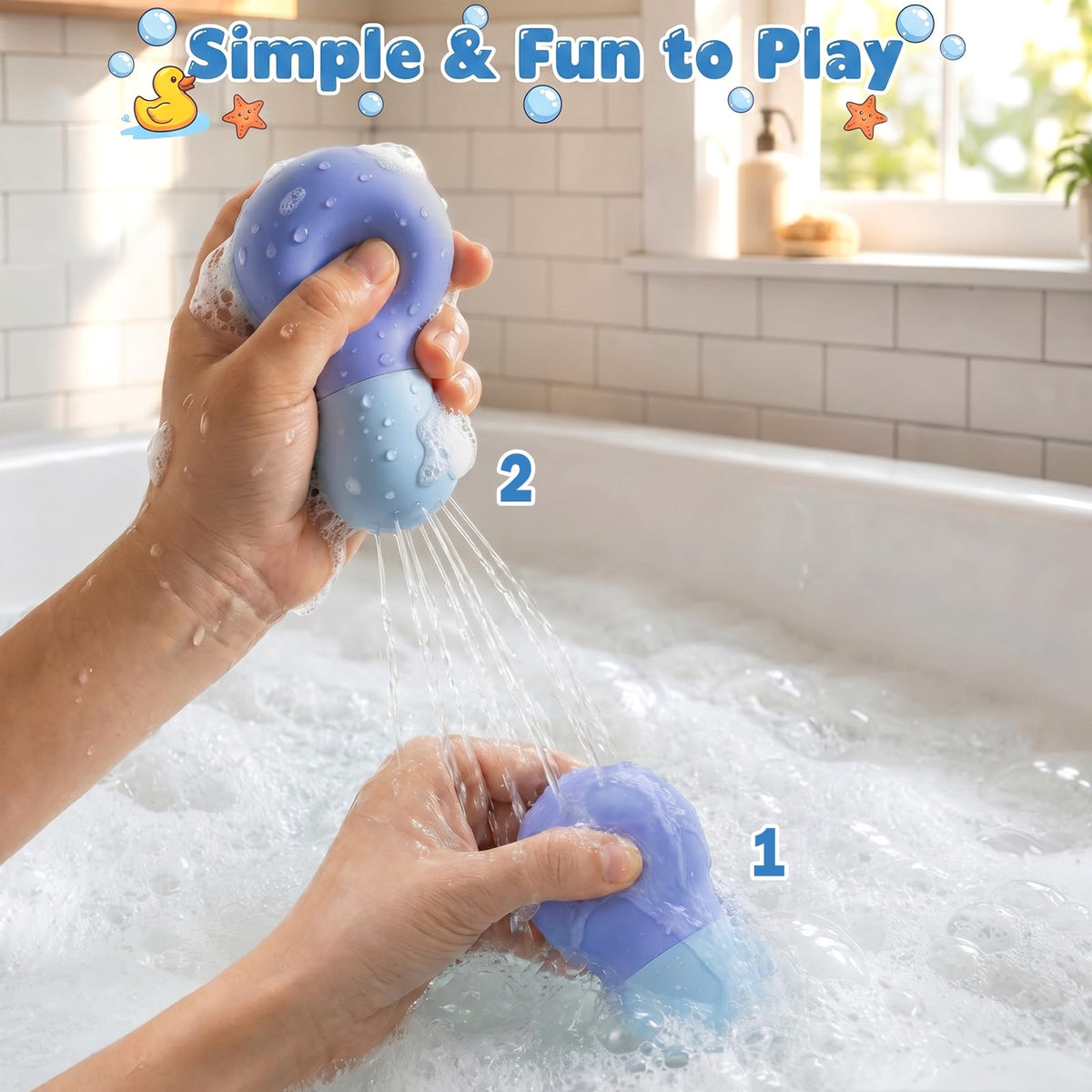 Sizobi Baby Bath Toys, Pool Water Toys Toddler Bath Toys for Kids Ages 1-3