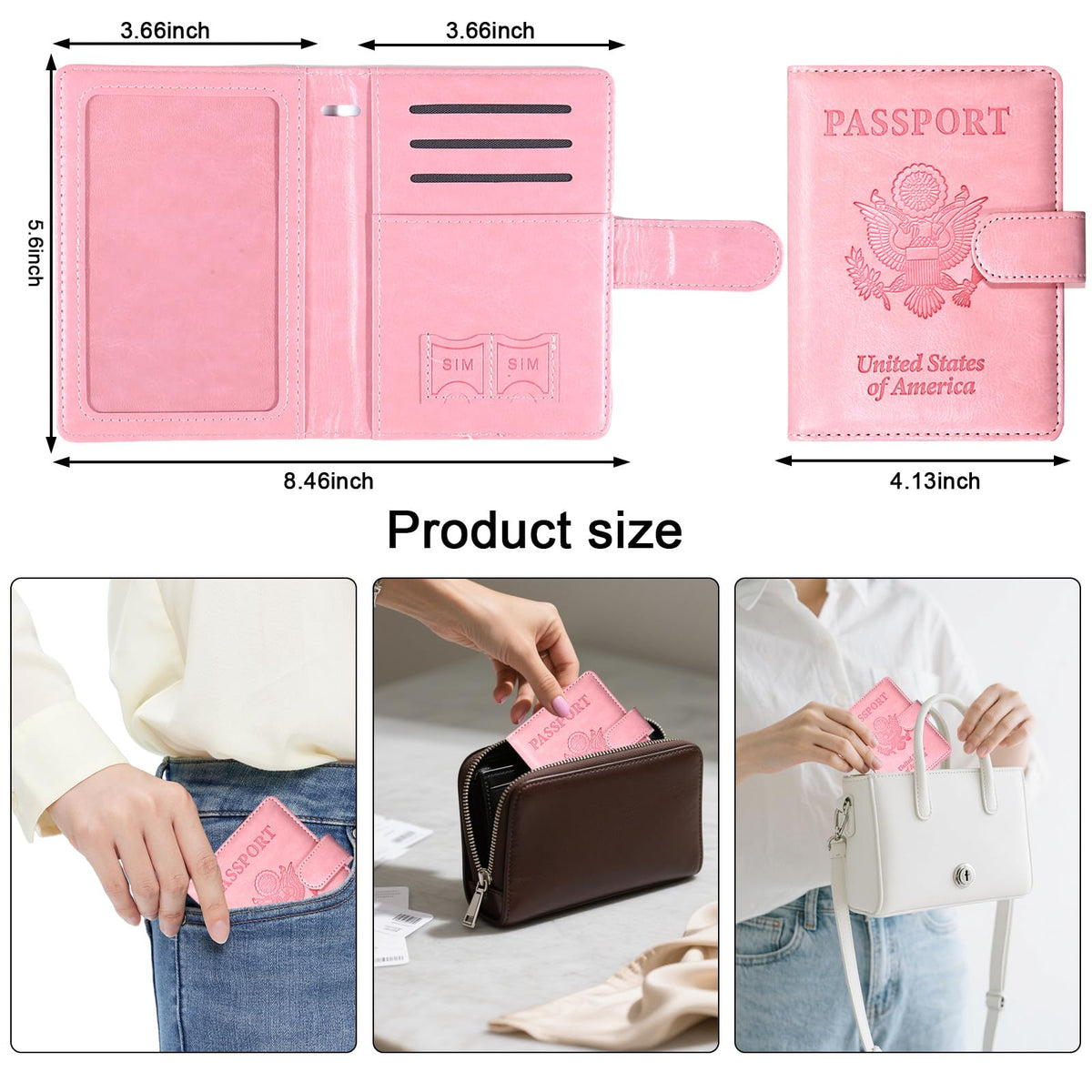Sizobi Passport Holder for Travel, RFID Passport Cover Wallet for Women Men