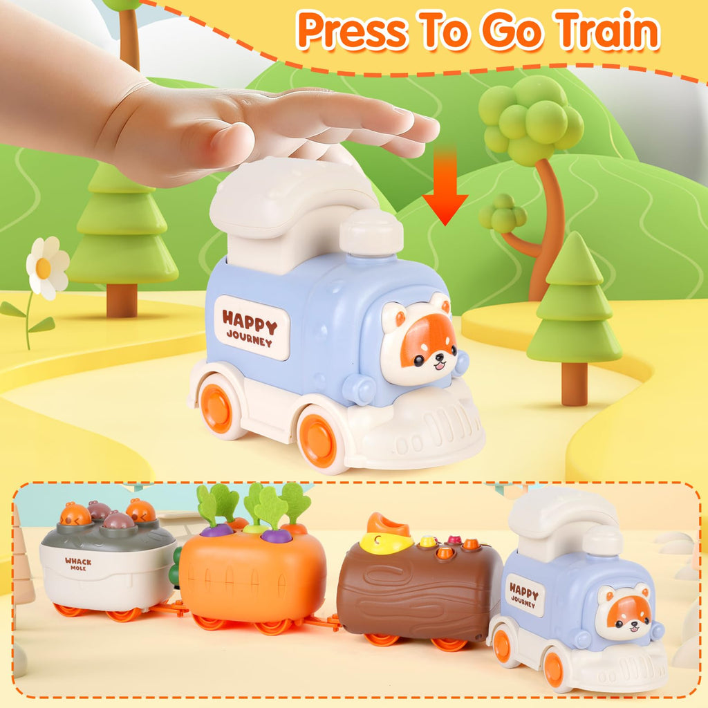 Press to Go Train Toys for Toddlers 2-4, Learning Sorting Montessori Toys