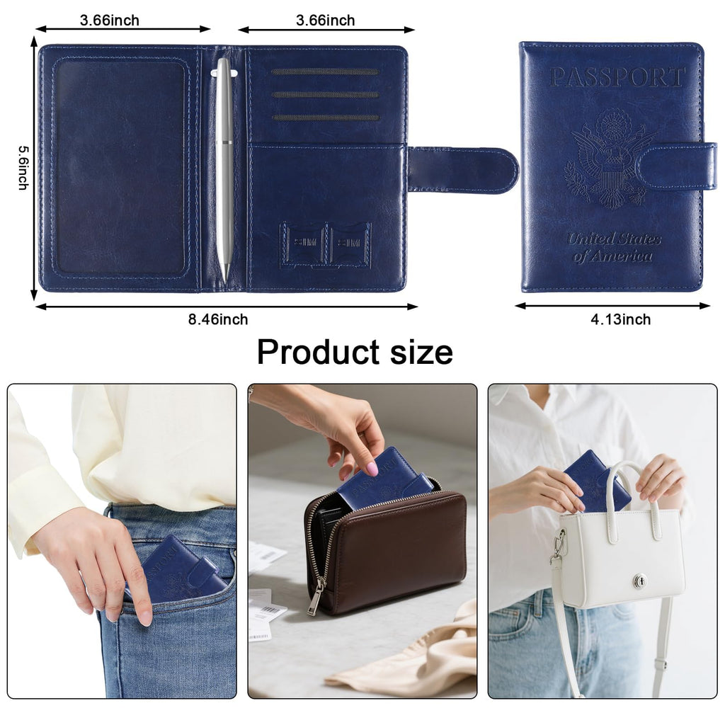 Sizobi Passport Holder for Travel, RFID Passport Cover Wallet for Women Men