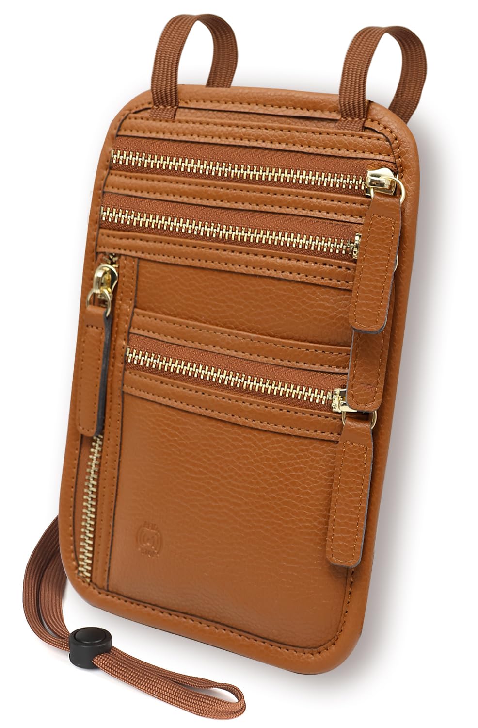 Neck Wallet for Traveling Women Men, RFID Blocking Leather Travel Pouch