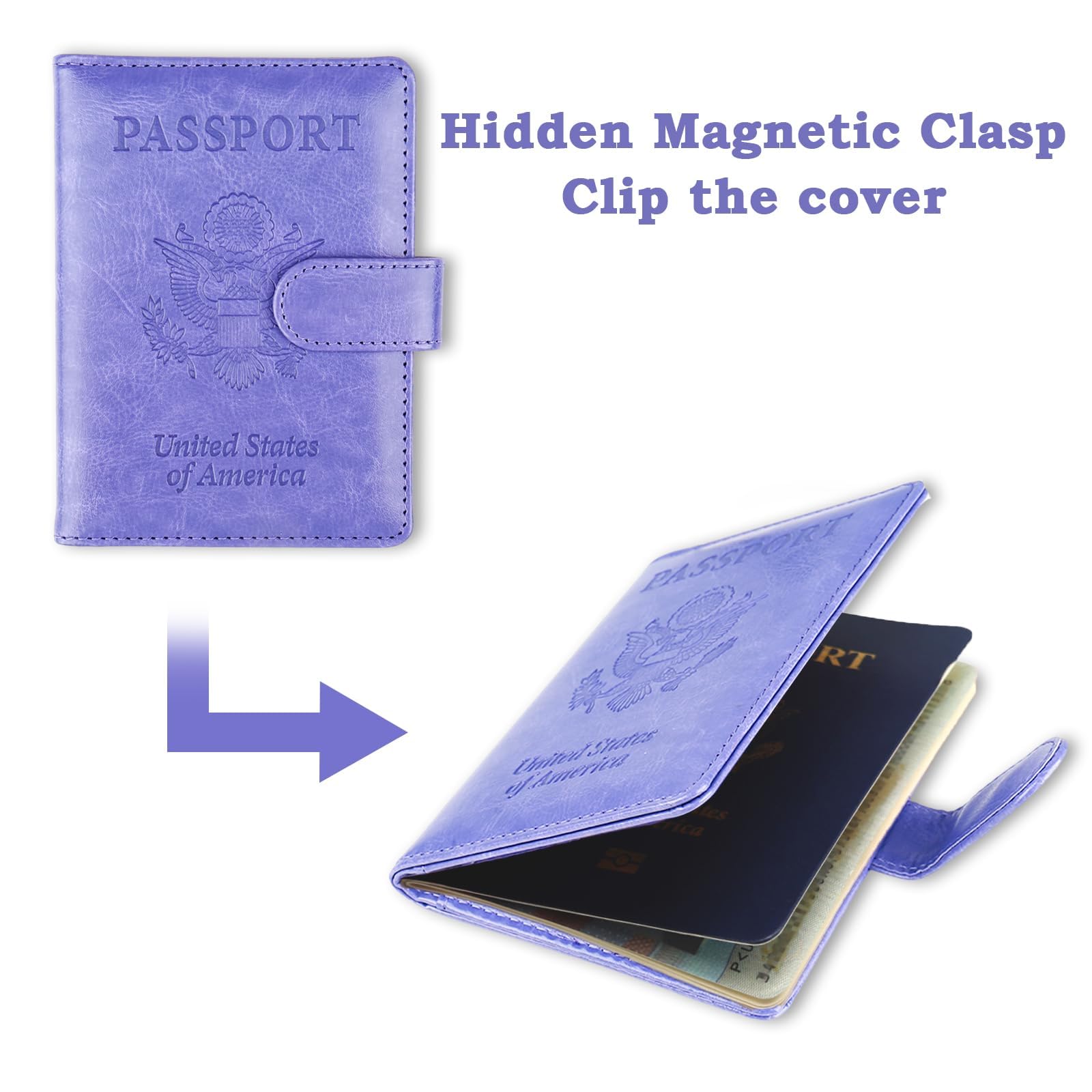 Sizobi Passport Holder for Travel, RFID Passport Cover Wallet for Women Men