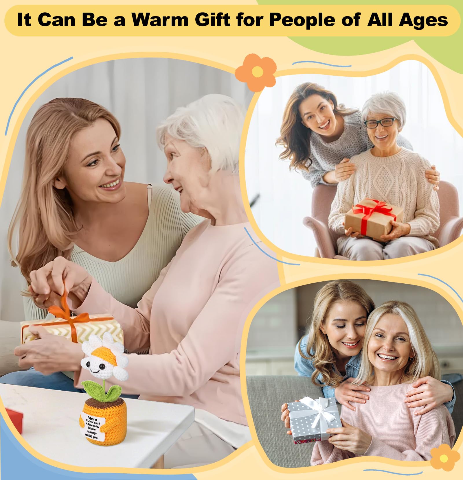 Sizobi Birthday Gifts for Mom from Daughter Son,Handmade Emotional Support