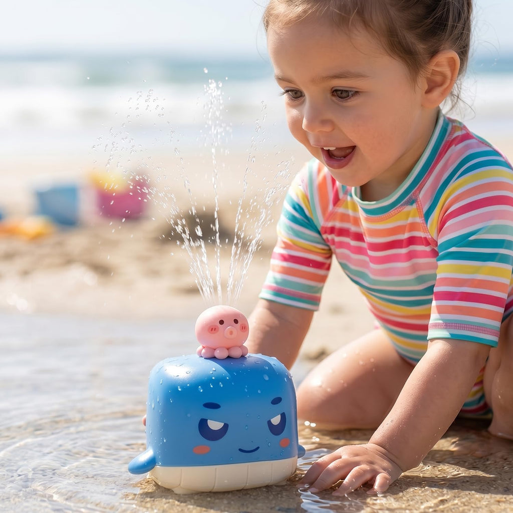 Sizobi Whale Bath Sprinkler for Kids Ages 1-3, Baby Bath Toy for Infants
