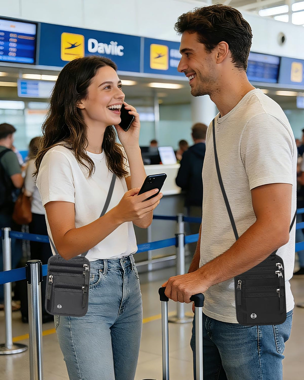 Sizobi Neck Wallet for Traveling Women Men, RFID Blocking Passport Holder