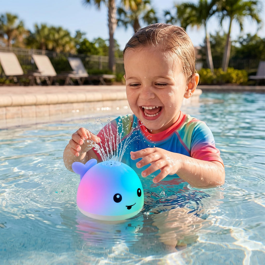 Sizobi Whale Bath Toy Sprinkler, Light up Baby Bath Toys for Kids Ages 1-3
