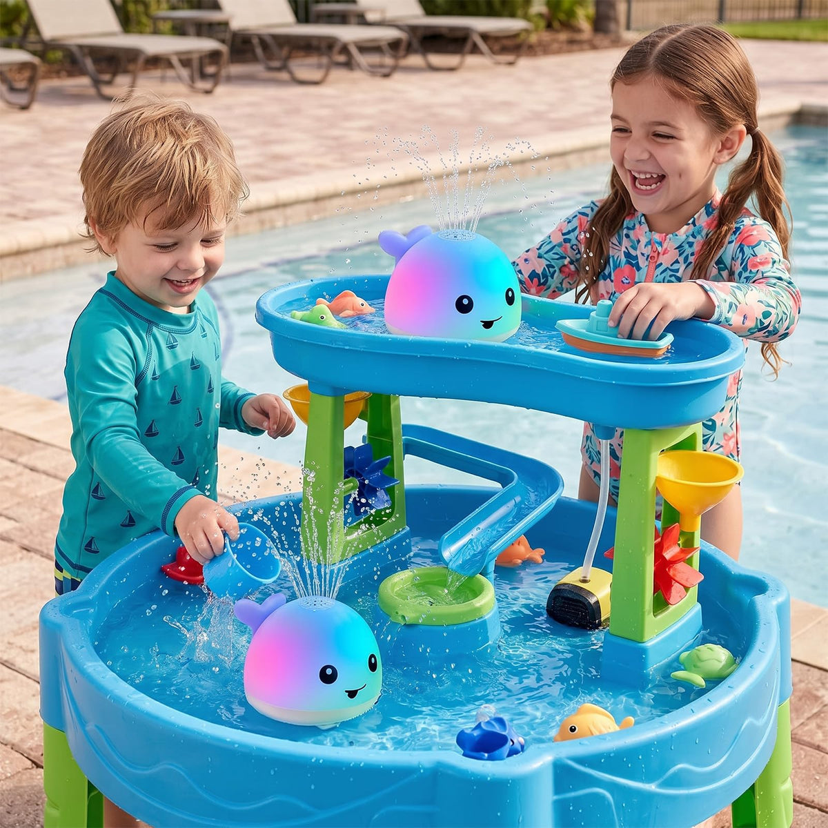 Sizobi Whale Bath Toy Sprinkler, Light up Baby Bath Toys for Kids Ages 1-3
