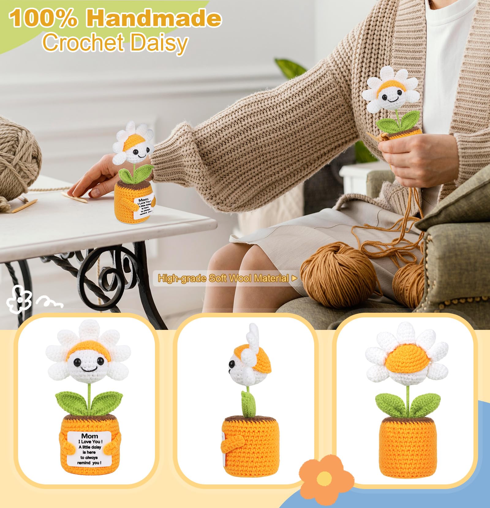 Sizobi Birthday Gifts for Mom from Daughter Son,Handmade Emotional Support