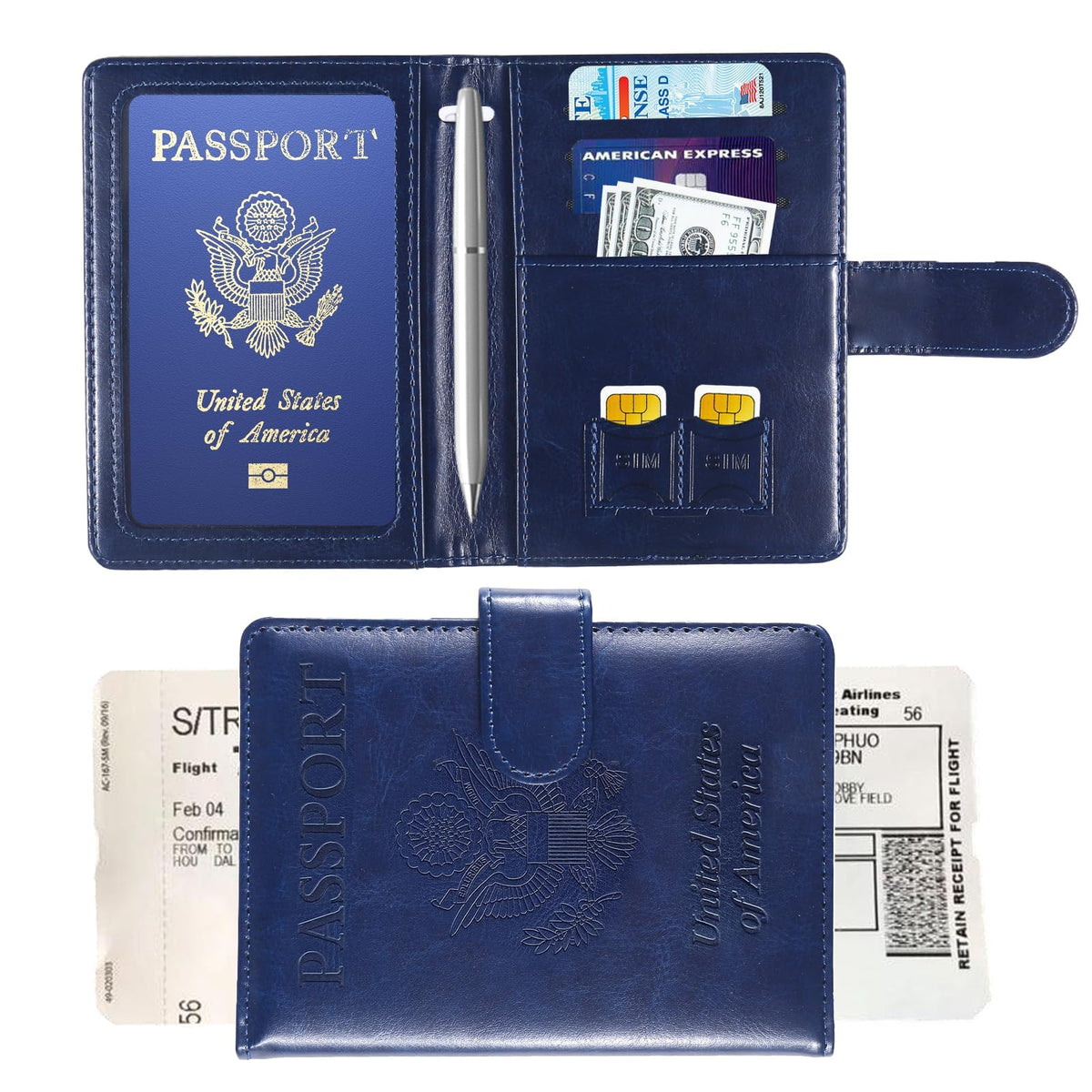 Sizobi Passport Holder for Travel, RFID Passport Cover Wallet for Women Men